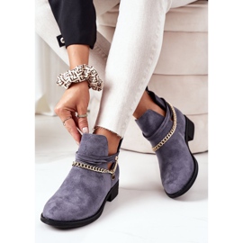 PS1 Semišové kozačky s řetízkem Blue Elvira modrý 2