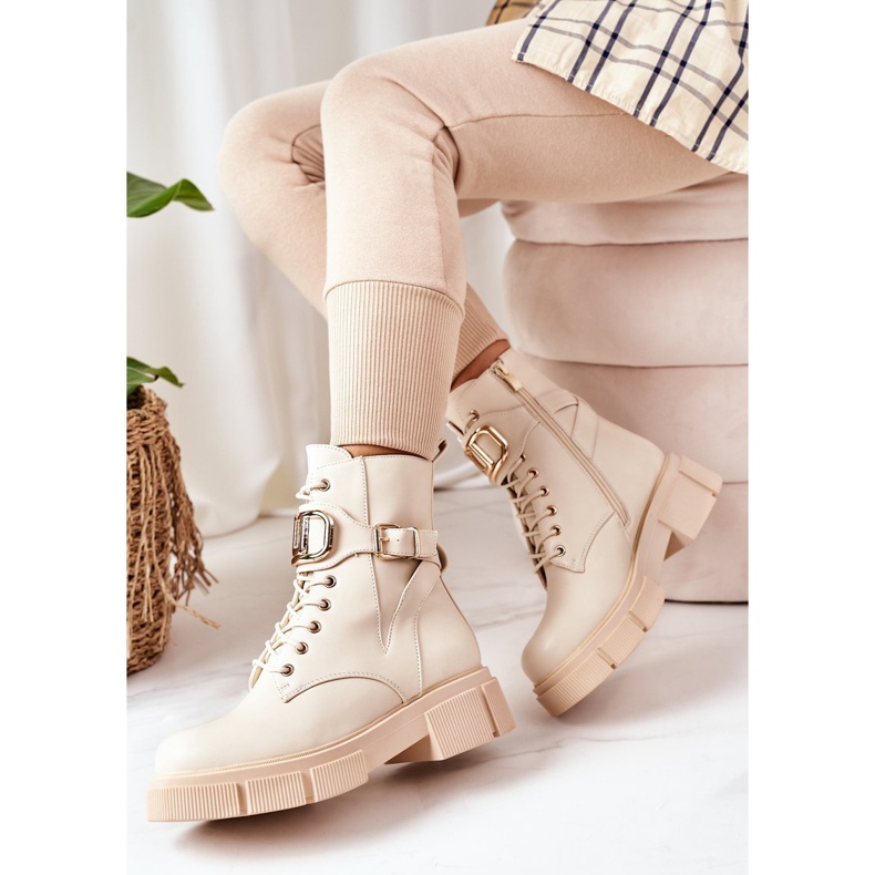 PS1 Teplí dělníci se zlatou sponou, béžová Maybelle béžový 2