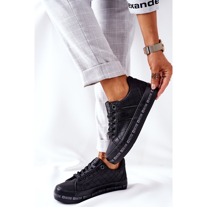 Kožené tenisky na černé platformě Big Star II274070 černá 1