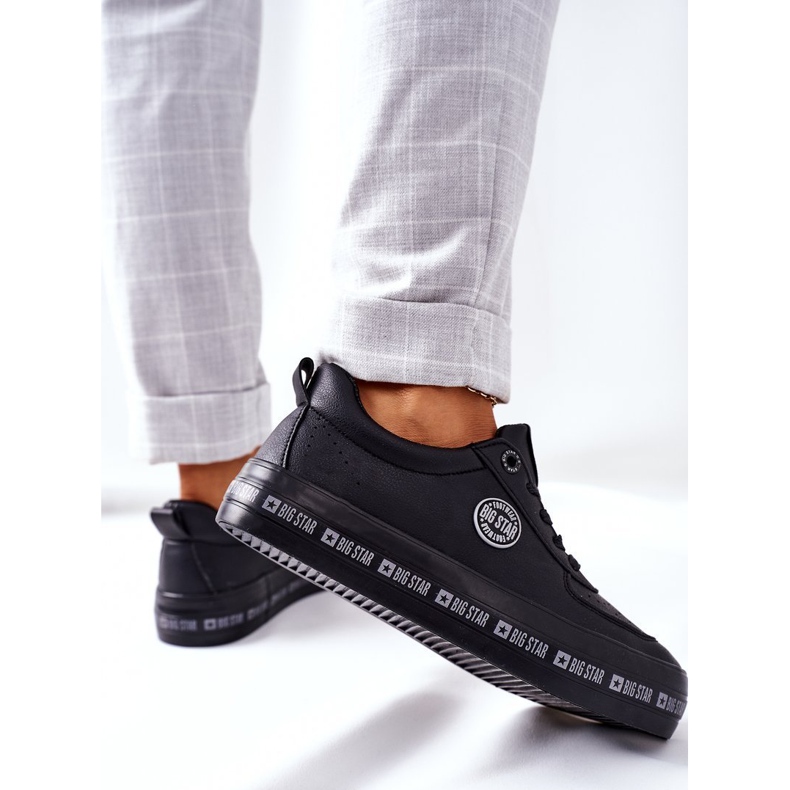 Kožené tenisky na černé platformě Big Star II274074 černá 1