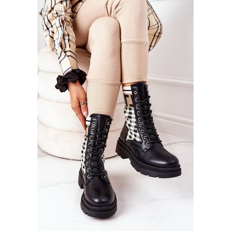 Dělníci z milostného příběhu z elastické černé látky hnědý 1