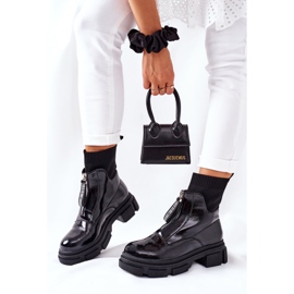 Vysoké boty na masivní černé platformě Chicago černý 2