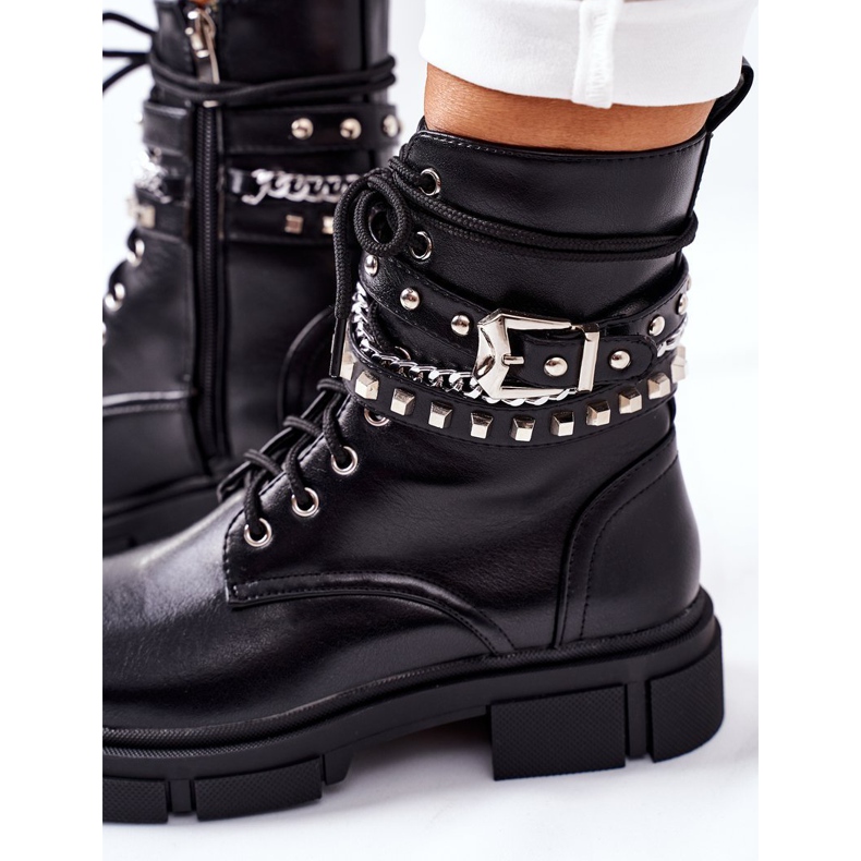 Černé dělnické boty s přezkou Grosstick černá 1 Černé dělnické boty s přezkou Grosstick černá 1