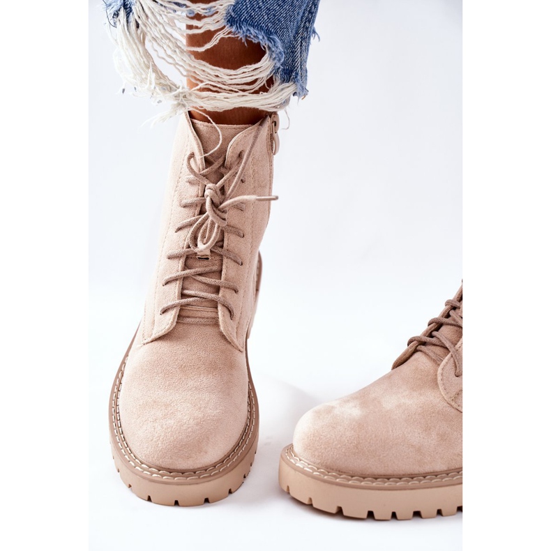 PS1 Suede Booties Zip Beige Belados béžový 1