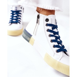 Kožené vysoké tenisky Big Star II274137 White bílý námořnická modrá 1