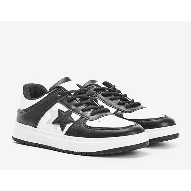 Černobílé tenisky s hvězdami Polja bílý černá 1