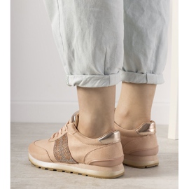 Růžové tenisky se zirkony Ratia béžový růžový 2 Růžové tenisky se zirkony Ratia béžový růžový 2