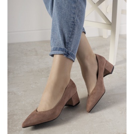 Růžové lodičky na sloupku Flore růžový 1