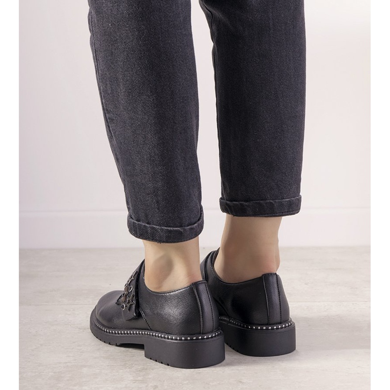 Nazouvací stříbrné boty s cvočky GF-FD9 černá 2