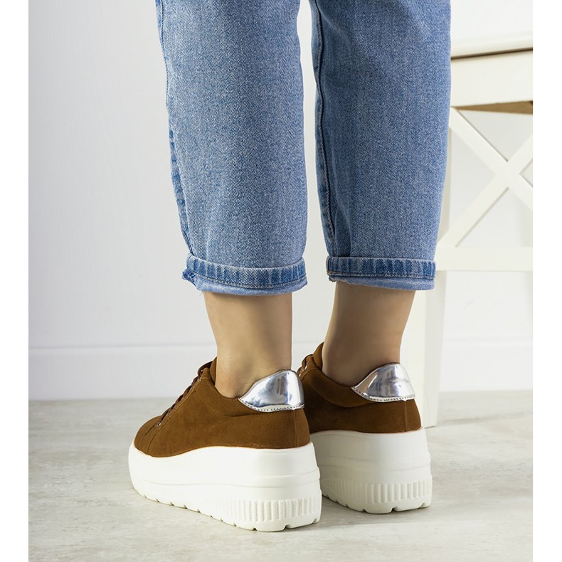 Hnědé sportovní tenisky s vysokou podrážkou Rapter hnědý 2 Hnědé sportovní tenisky s vysokou podrážkou Rapter hnědý 2