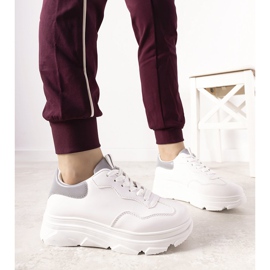 Bílé tenisky s reflexní vložkou Kaori bílý 1