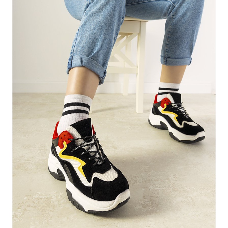 PA1 Černé tenisky na vysoké podrážce Monica černá 1