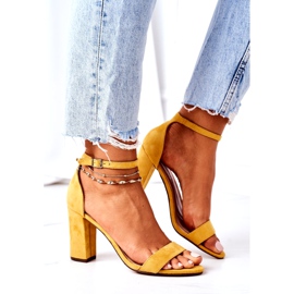 PS1 Florentské žluté semišové sandály na baru žlutá 5