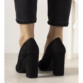 Černé lodičky na sloupku Selva černý 1