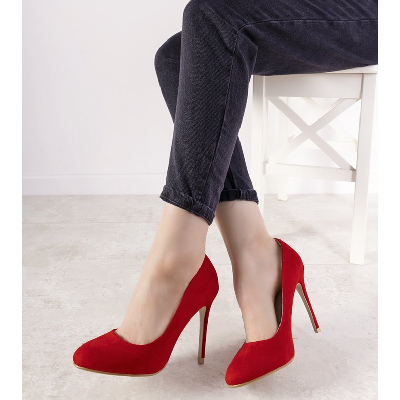 Červené lodičky na podpatku Dermeno 1