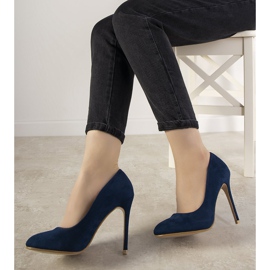 Tmavě modré lodičky na podpatku Dermeno modrý 1