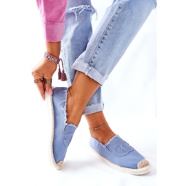 PS1 Klasické dámské espadrilky s modrým vzorem 2