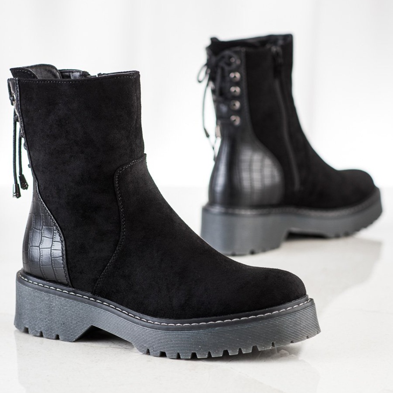 J. Star Pracovníci ze semiše s vazbou černá 1 J. Star Pracovníci ze semiše s vazbou černá 1