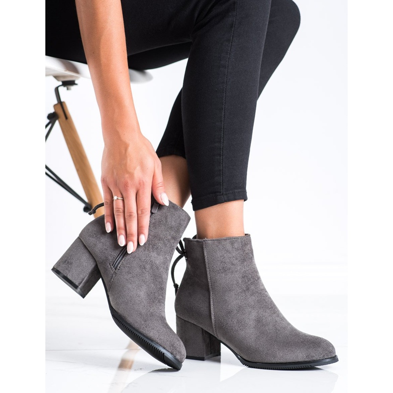 J. Star Boty s vázáním šedá 2