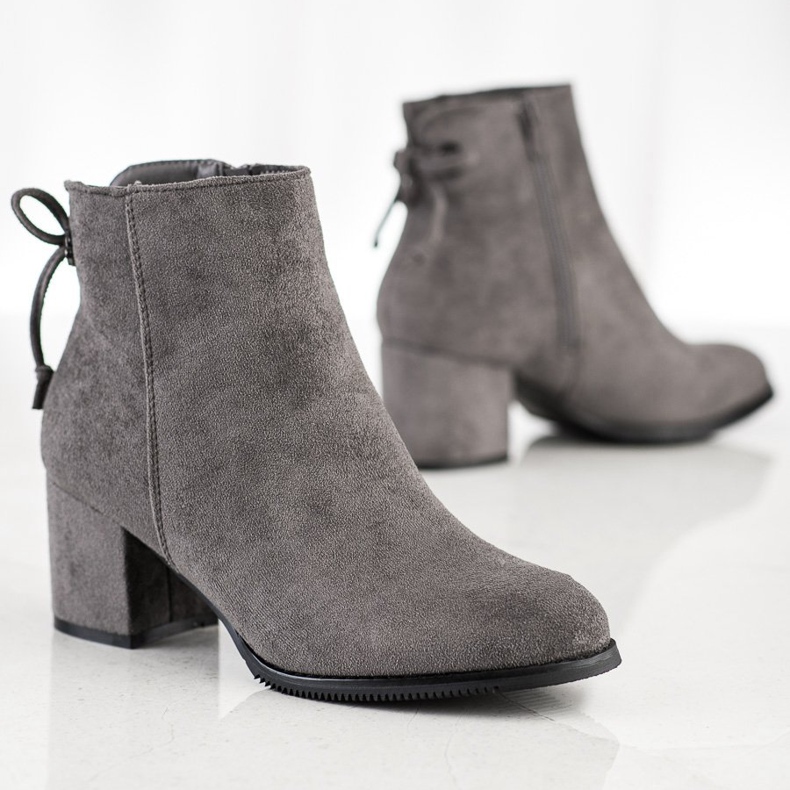 J. Star Boty s vázáním šedá 1