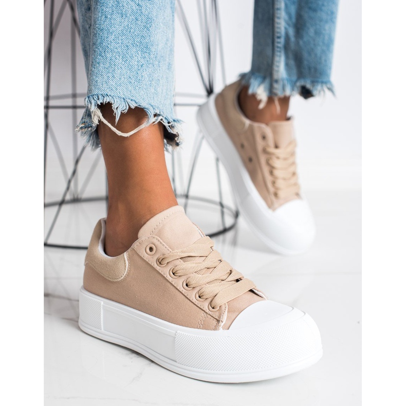 Goodin Klasické tenisky na platformě béžový 2