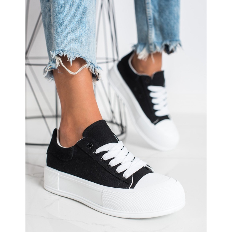 Goodin Klasické tenisky na platformě černá 2