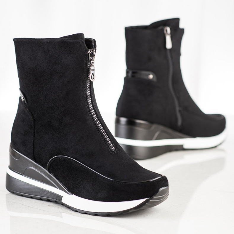 Vysoké černé boty VINCEZA černá 1