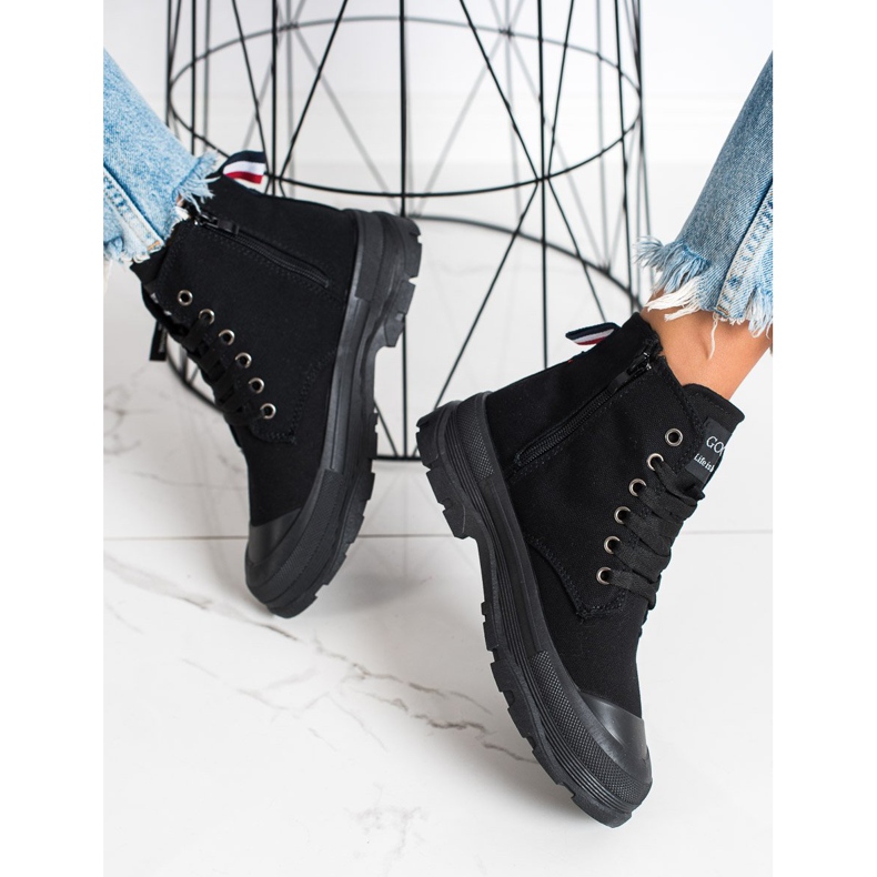 Goodin Tenisky s ozdobným zipem černý 1