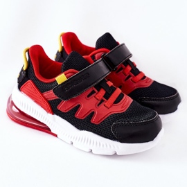 Dětská sportovní obuv se suchým zipem ABCKIDS Black-Red černý červený 2