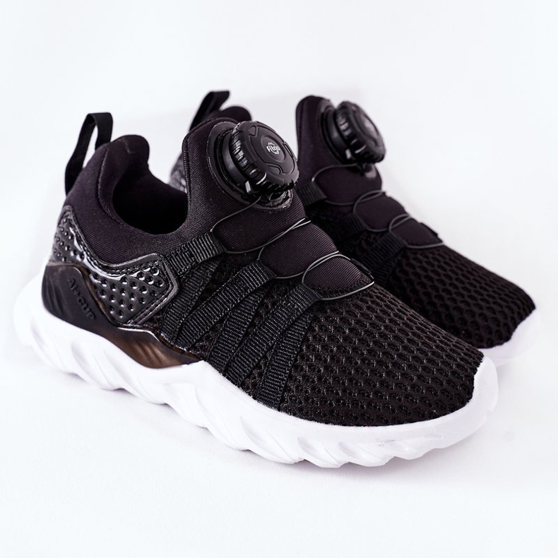 Dětské sportovní boty s knoflíkem ABCKIDS černé černá 2 Dětské sportovní boty s knoflíkem ABCKIDS černé černá 2