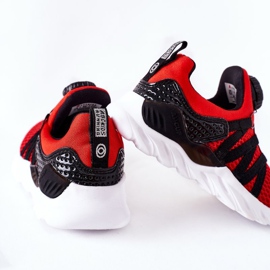 Dětská sportovní obuv s červeným knoflíkem ABCKIDS černá červené 1