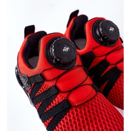 Dětská sportovní obuv s červeným knoflíkem ABCKIDS černá červené 7