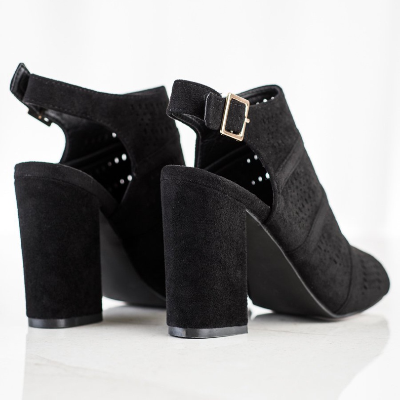 Renda Prolamované sandály na sloupku černá 1