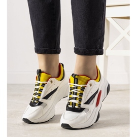 PA1 Hodinové bílé tenisky bílý černá žlutá 1
