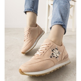 Růžové sportovní tenisky zdobené cvočky Ruler růžový 1