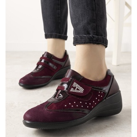 Kaštanové brogues na klín Merante červený 1
