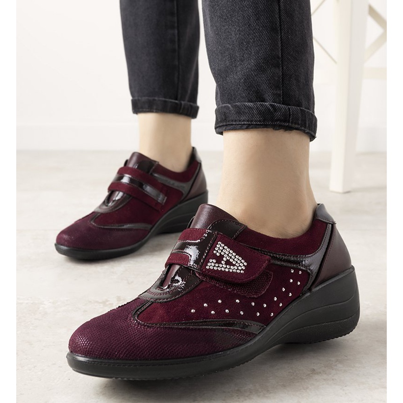 Kaštanové brogues na klín Merante červený 1