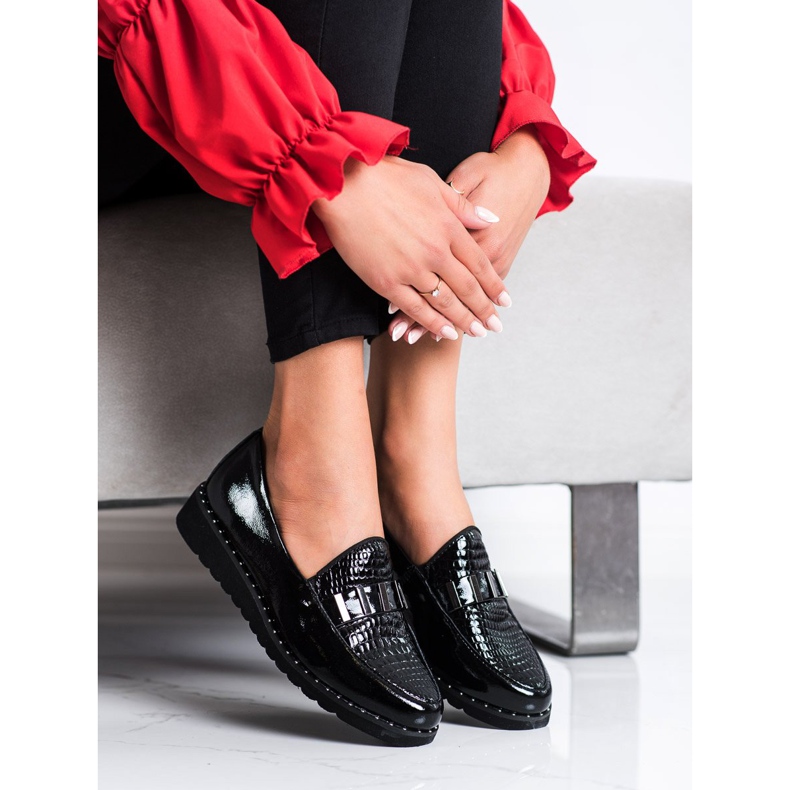 Filippo Módní kožené boty černá 1