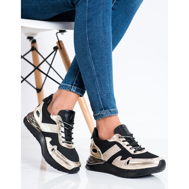 Třpytivé tenisky VINCEZA černá zlatý 2