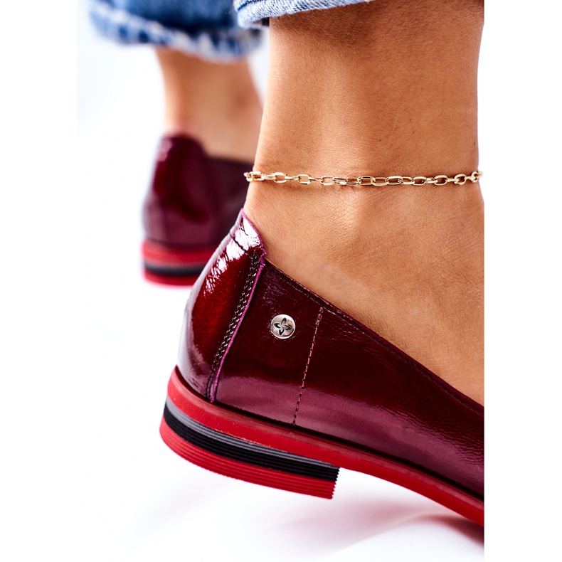 Lakované kožené boty Maciejka 05035-23 Burgundsko červené 1