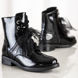 S. BARSKI Boty vyrobené z lakované eko kůže S.BARSKI černý 1