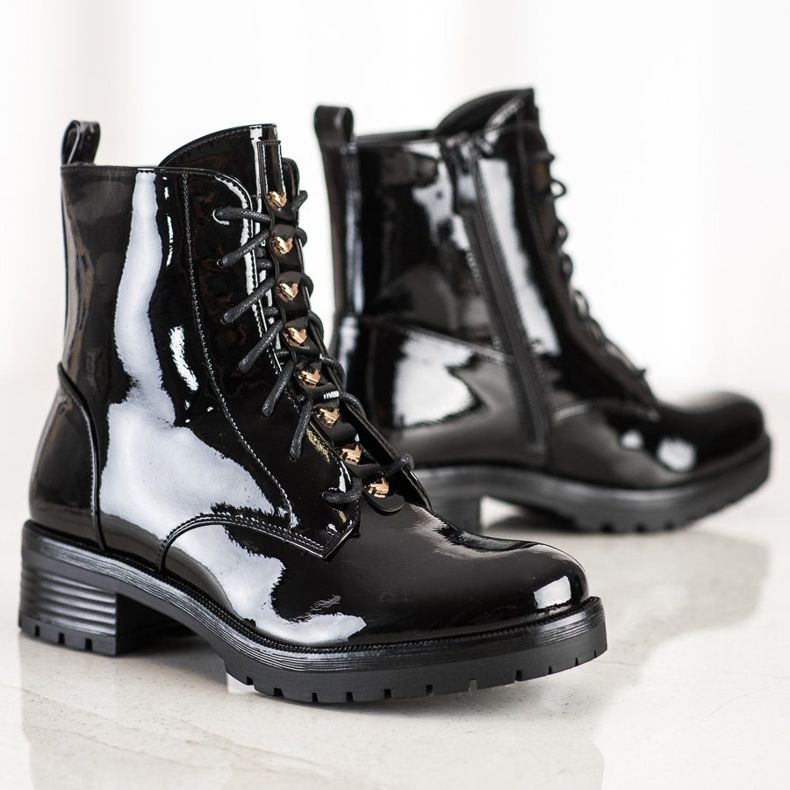 S. BARSKI Pracovníci z lakované eko kůže S.BARSKI černá 1