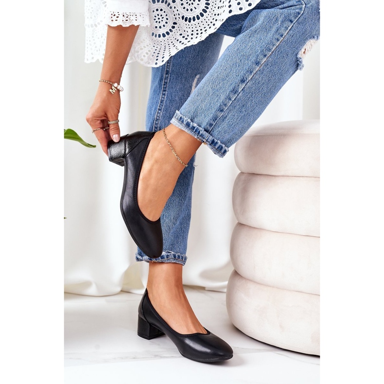 S.Barski Kožené lodičky S. Barski 20-L1 Black černá 2