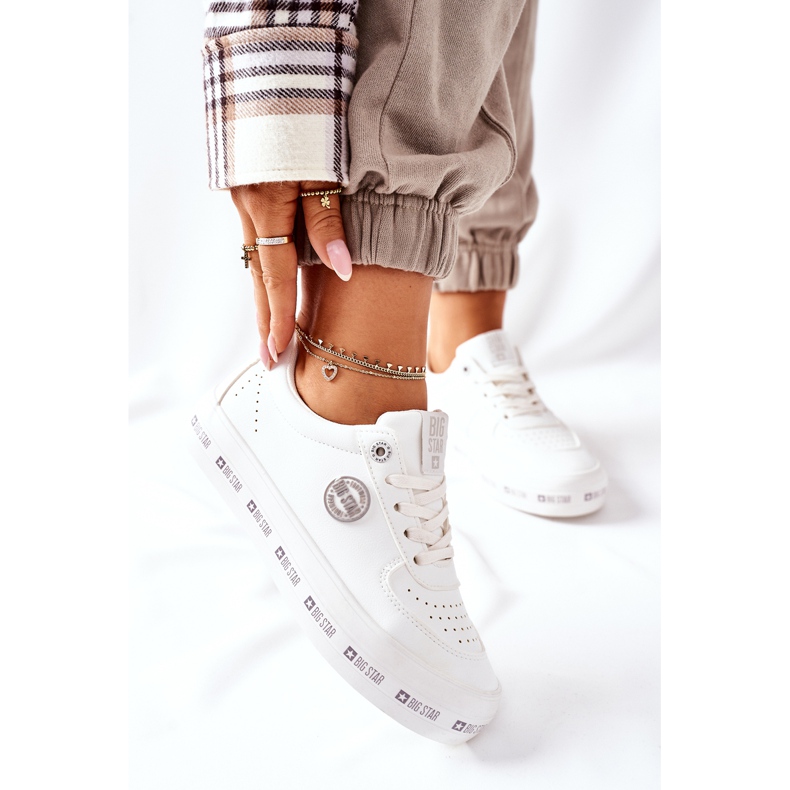 Kožené tenisky na platformě Big Star II274075 bílé bílý 2