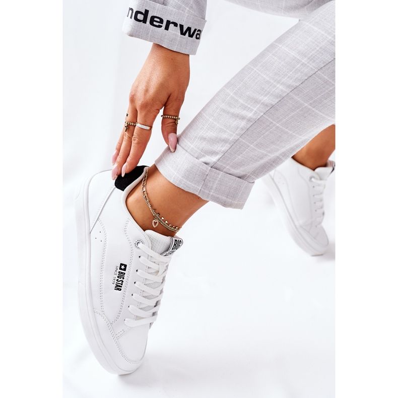 Dámské kožené tenisky Memory Foam Big Star II274319 bílé bílý 1 Dámské kožené tenisky Memory Foam Big Star II274319 bílé bílý 1