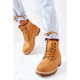 Dámské kožené turistické boty Big Star II274447 Camel hnědý 2