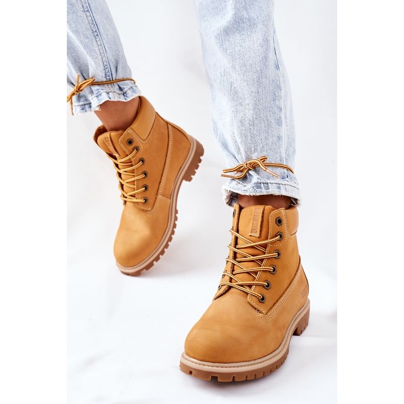 Dámské kožené turistické boty Big Star II274447 Camel hnědý 2