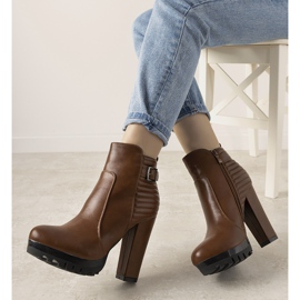 Velbloudí boty na vysokém sloupku Mango hnědý 1