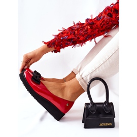 Kožené balerínky na platformě Maciejka 05062-08 červená černá červené 1