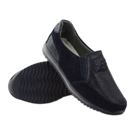 Sportovní dámská slip-on kůže DK tmavě modrá námořnická modř 3